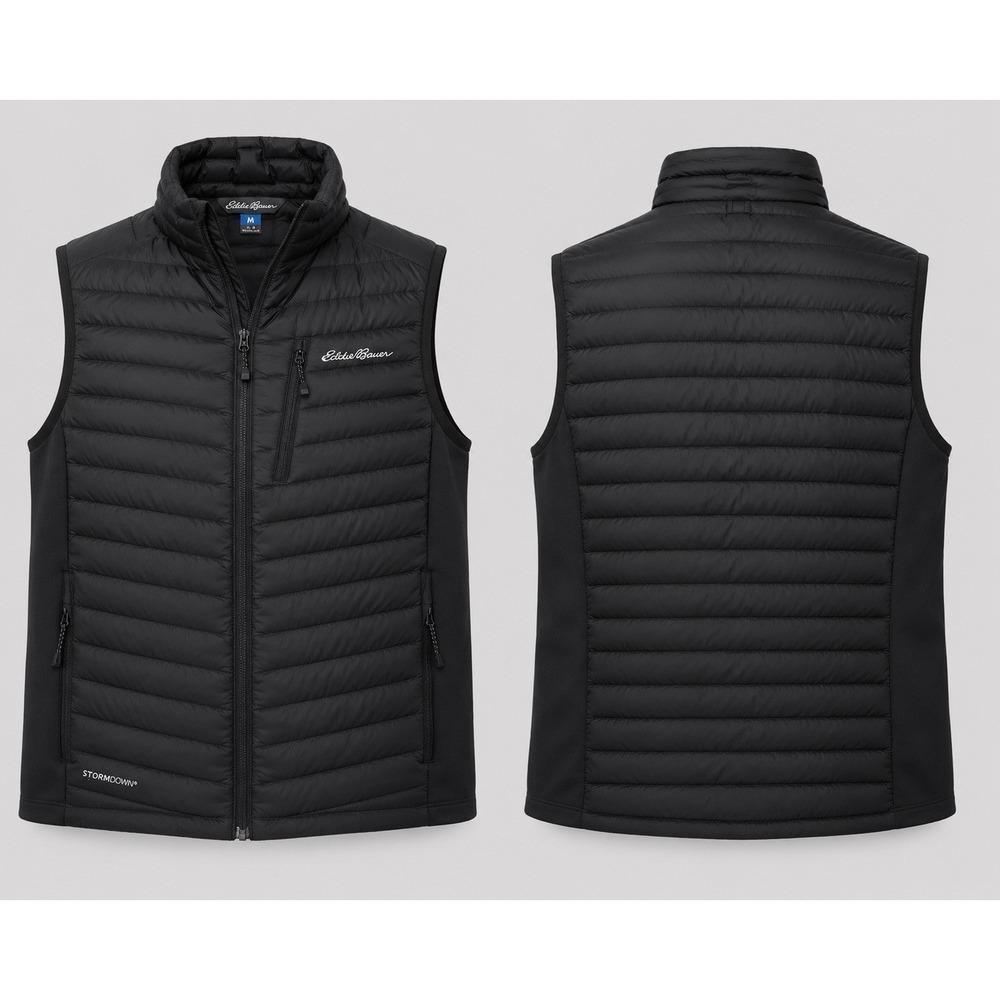 Eddie Bauer First Ascent Puffer Vest Men  M black  Stormdown 800 Goose Down